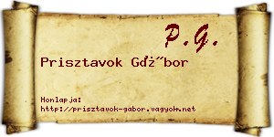 Prisztavok Gábor névjegykártya